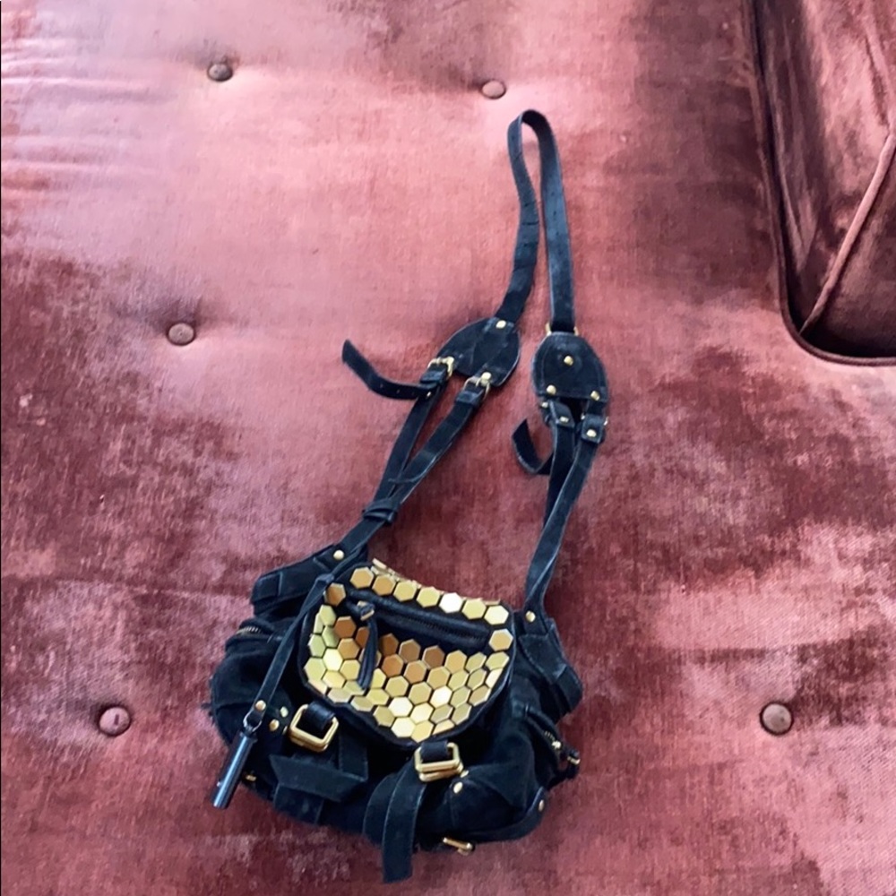 Jerome Dreyfuss black suede shoulder bag